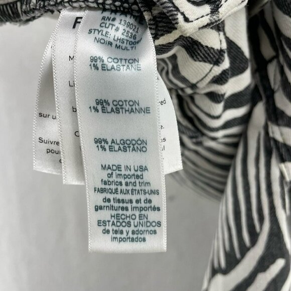 Frame Ankle Jeans Women's Sz 25 Black Le High Straight Zebra Print Denim - Picture 12 of 13
